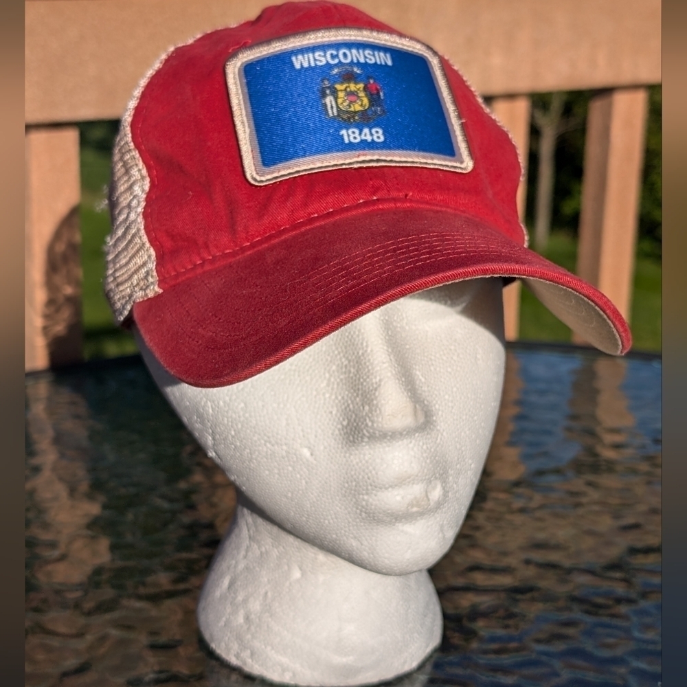 Wisconsin Licence Plate Snapback Trucker Hat Cap Adjustable